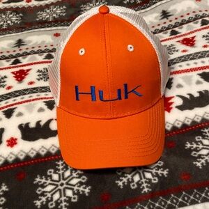 Huk Vibrant Orange and White Mesh Cap